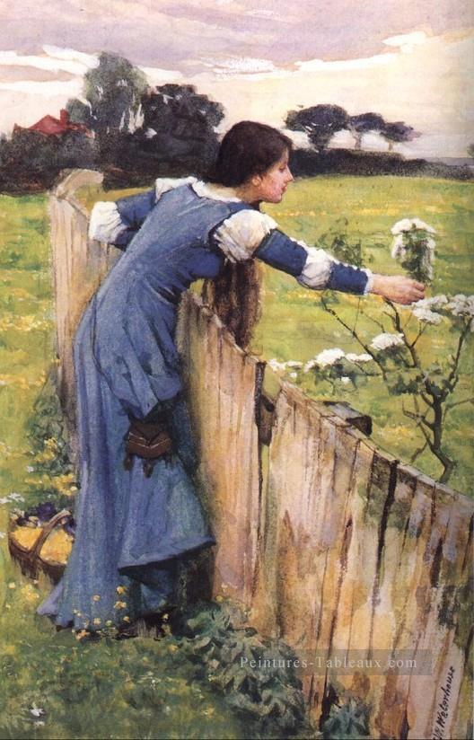 La cueilleuse de fleurs JW femme grecque John William Waterhouse Peintures à l'huile